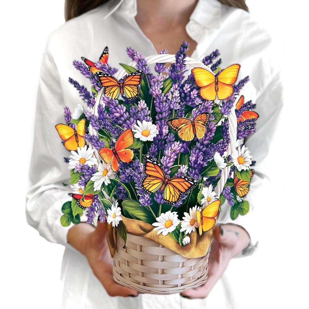 imageFreshcut Paper Pop Up Cards Garden Lilacs 12 Inch Life Sized Forever Flower Bouquet 3D Popup Greeting Card Birthday Cards Thank You Card Blank Notecard ampamp EnvelopeLavender  Butterflies