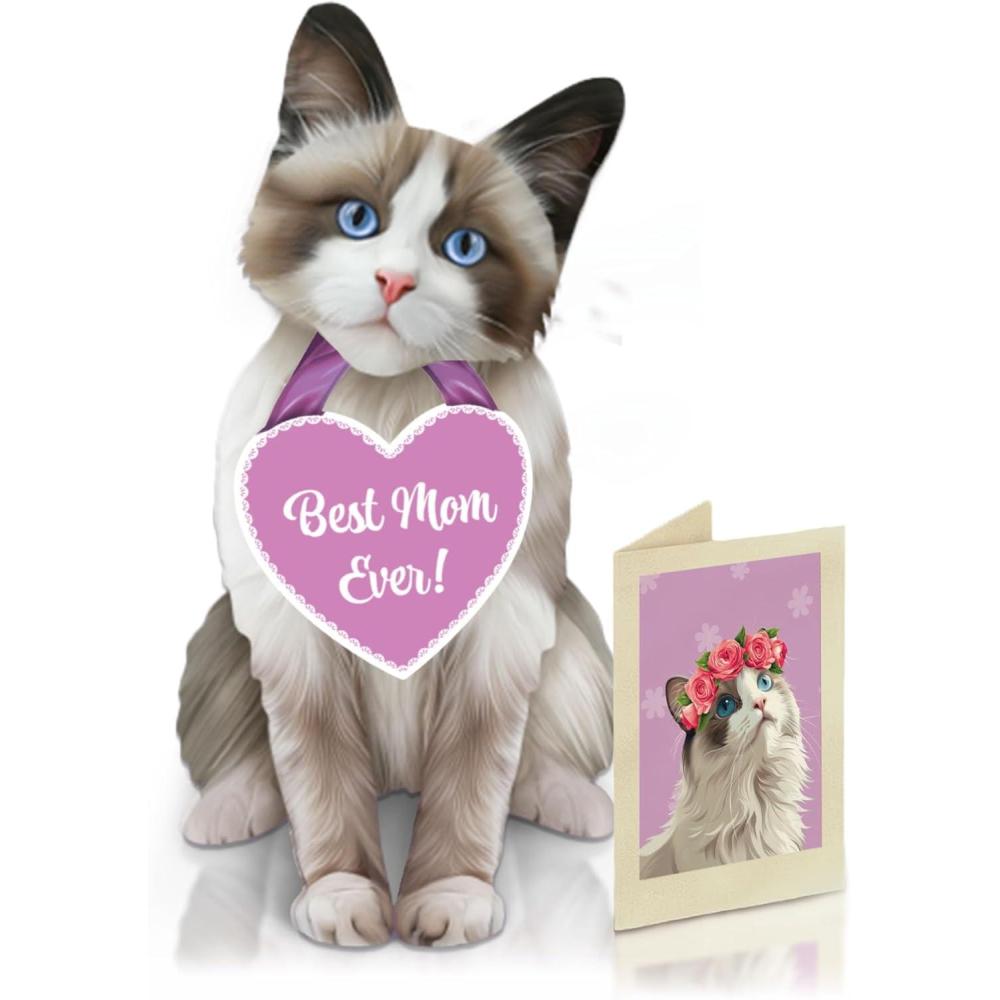 imageFreshcut Paper Pop Up Pet Cards Black Cat Gifts for Cat Lovers Gifts for Mom with Mothers Day Accessory Sheet Notecard ampamp Envelope 3D Popup Greeting Card Mothers Day CardsRagdoll Cat
