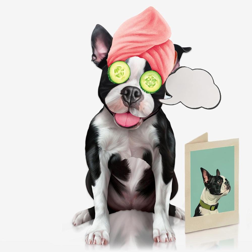 imageFreshcut Paper Pop Up Pet Cards Gifts for Dog Lovers Birthday Cards with Accessory Sheet Note Card ampamp Envelope 3D Popup Greeting Card Pit BullBoston Terrier