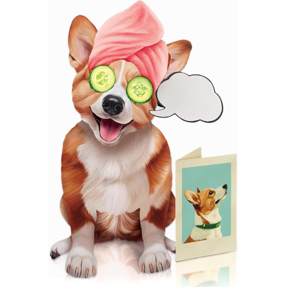 imageFreshcut Paper Pop Up Pet Cards Gifts for Dog Lovers Birthday Cards with Accessory Sheet Note Card ampamp Envelope 3D Popup Greeting Card Pit BullCorgi