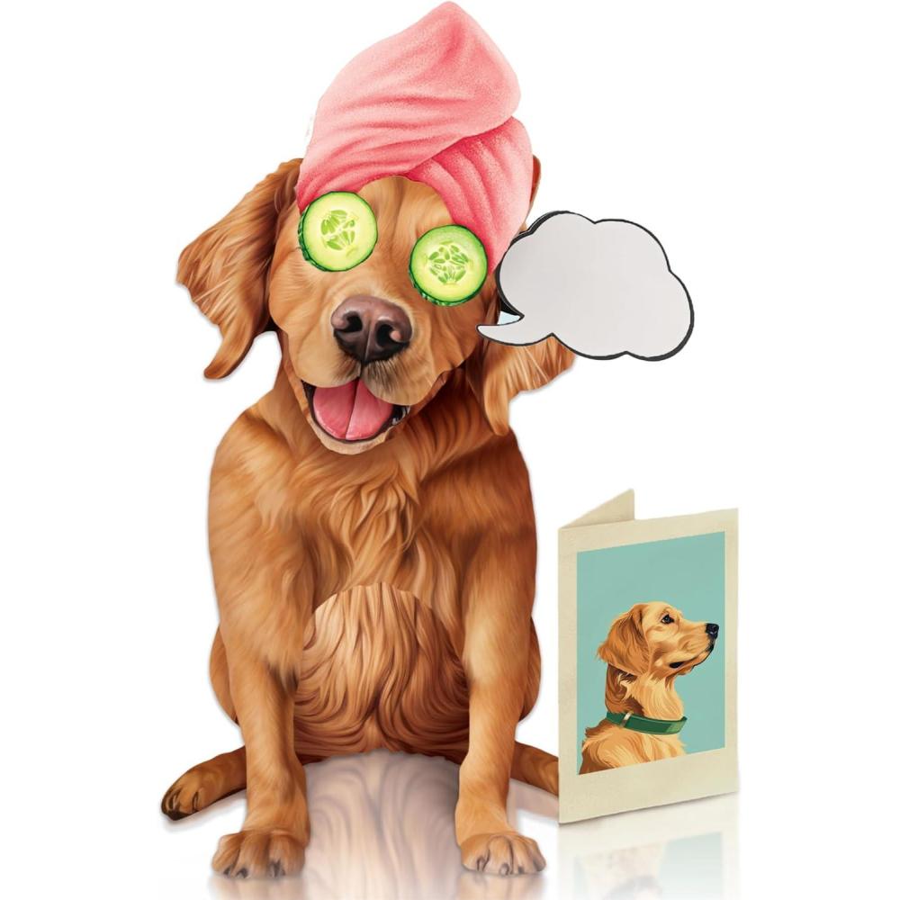 imageFreshcut Paper Pop Up Pet Cards Gifts for Dog Lovers Birthday Cards with Accessory Sheet Note Card ampamp Envelope 3D Popup Greeting Card Pit BullGolden Retriever
