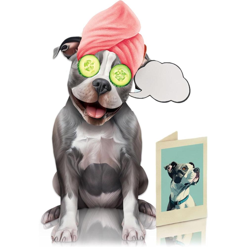 imageFreshcut Paper Pop Up Pet Cards Gifts for Dog Lovers Birthday Cards with Accessory Sheet Note Card ampamp Envelope 3D Popup Greeting Card Pit BullPit bull