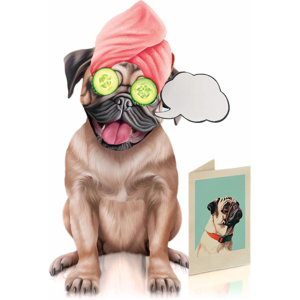 imageFreshcut Paper Pop Up Pet Cards Gifts for Dog Lovers Birthday Cards with Accessory Sheet Note Card ampamp Envelope 3D Popup Greeting Card Pit BullPug
