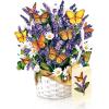 Freshcut Paper Pop Up Cards, Garden Lilacs, 12 Inch Life Sized Forever Flower Bouquet 3D Popup Greeting Card, Birthday Cards, Thank You Card, Blank Notecard & Envelope(Lavender & Butterflies)