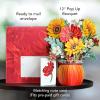 Freshcut Paper Pop Up Cards, Sunflowers, 12 Inch Life Sized Forever Flower Bouquet 3D Popup Greeting Card, Birthday Cards, Get Well Gifts, Blank Notecard & Envelope(Pumpkin Harvest)