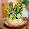 Freshcut Paper Pop Up Cards, Sunflowers, 12 Inch Life Sized Forever Flower Bouquet 3D Popup Greeting Card, Birthday Cards, Get Well Gifts, Blank Notecard & Envelope(Cactus Garden)