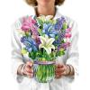 Freshcut Paper Pop Up Cards, Garden Lilacs, 12 Inch Life Sized Forever Flower Bouquet 3D Popup Greeting Card, Birthday Cards, Thank You Card, Blank Notecard & Envelope(Lilies & Lupines)