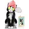 Freshcut Paper Pop Up Pet Cards, Black Cat, Gifts for Cat Lovers, Gifts for Mom with Mother’s Day Accessory Sheet, Notecard & Envelope, 3D Popup Greeting Card, Mother’s Day Cards(Tuxedo Cat)