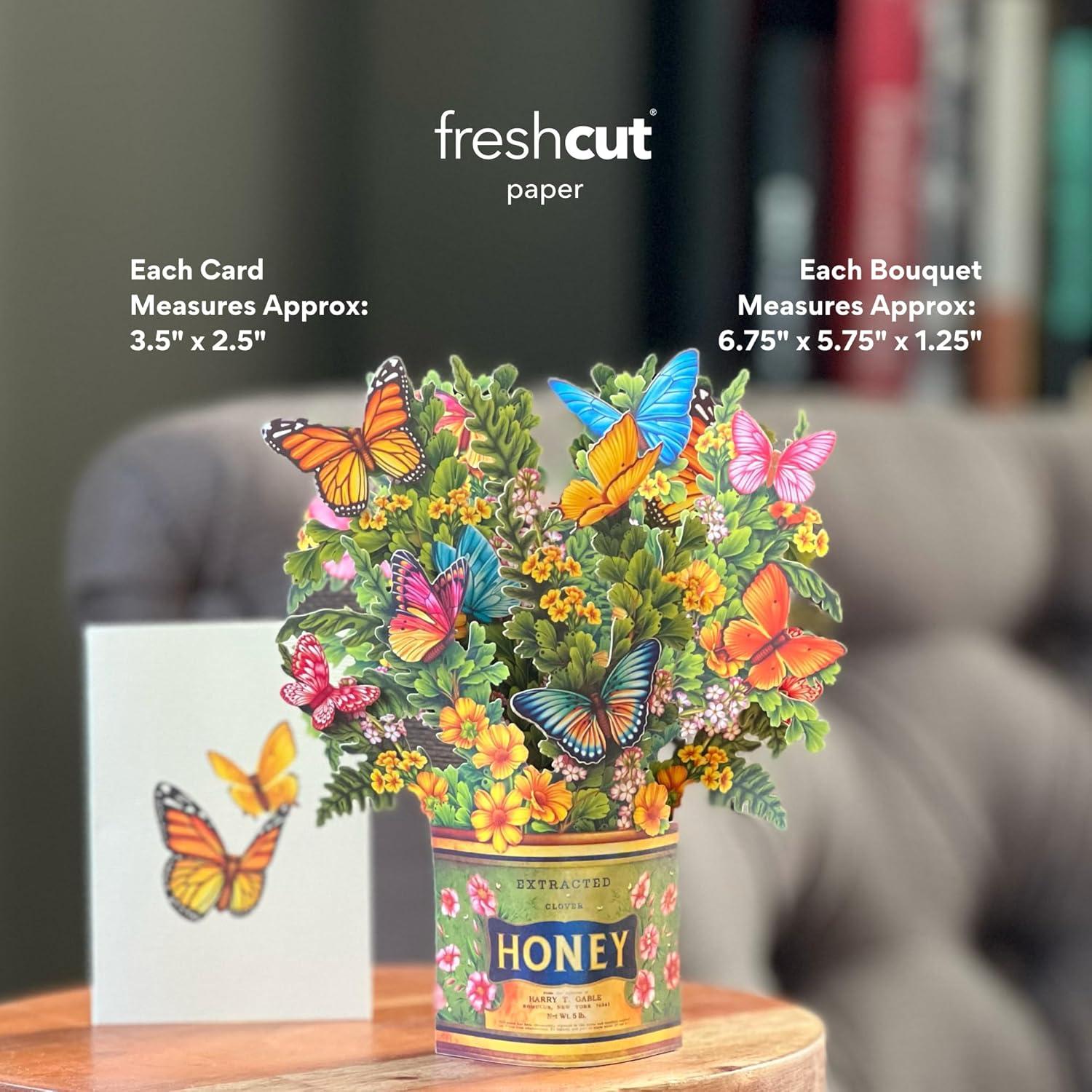 imageFreshcut Paper PopUp Greeting Cards 6x6 Inch Mini Paper Flower Bouquets 12 Count Assortment Multicolor Floral Occasion Cards Blank Inside PopUp Feature