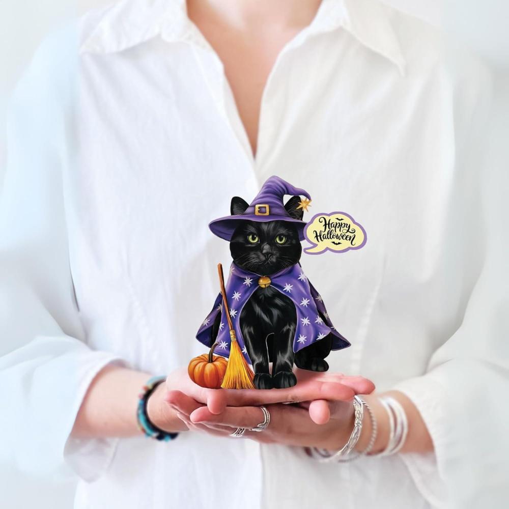 imageFreshcut Paper Pop Up Cards 15 Inch Haunted House Pop Up 3D Greeting Cards Paper Haunted House Decoration Halloween Card Birthday Card Blank Notecard ampamp EnvelopeMini Halloween Cat