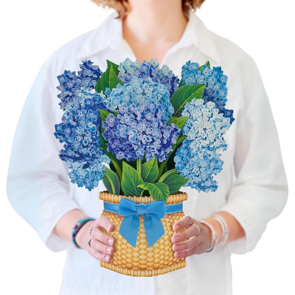 imageFreshcut Paper Pop Up Cards Butterflies ampamp Buttercups 12 Inch Life Sized Forever Flower Bouquet 3D Popup Greeting Card Birthday Cards Thank You Card Blank Notecard ampamp EnvelopeNantucket Hydrangeas