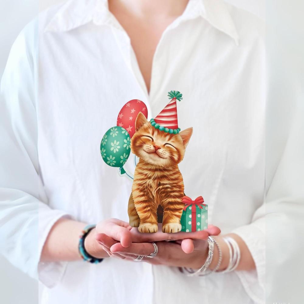 imageFreshcut Paper Pop Up Cards Mini Birthday Puppy ampamp Kitten 6 Inch Mini Sized 3D Pet Gifts Popup Greeting Card Birthday Card Paper Cat ampamp Dog Cards Blank Notecard ampamp EnvelopeMini Birthday Kitten
