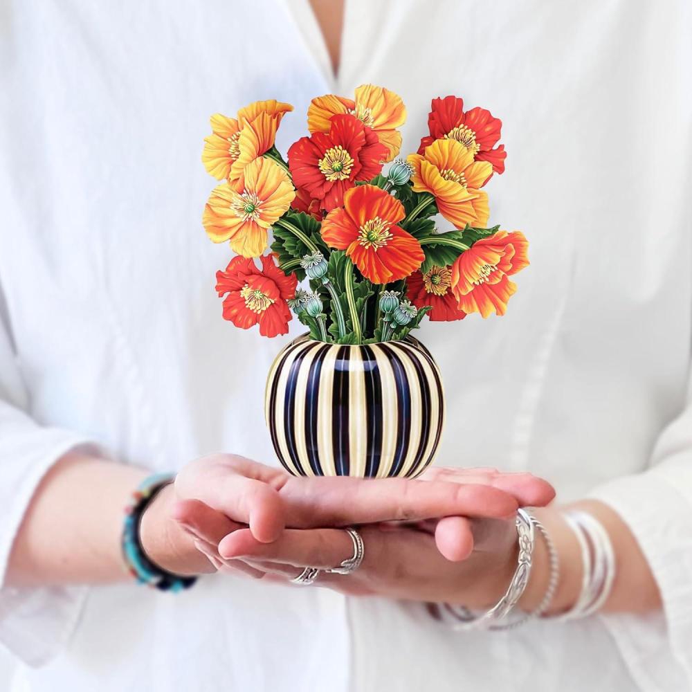 imageFreshcut Paper Pop Up Cards Mini Sunflowers 6 Inch Mini Sized Forever Flower Bouquet 3D Popup Greeting Cards Birthday Cards Get Well Gifts Blank Notecard ampamp EnvelopeFrench Blooms