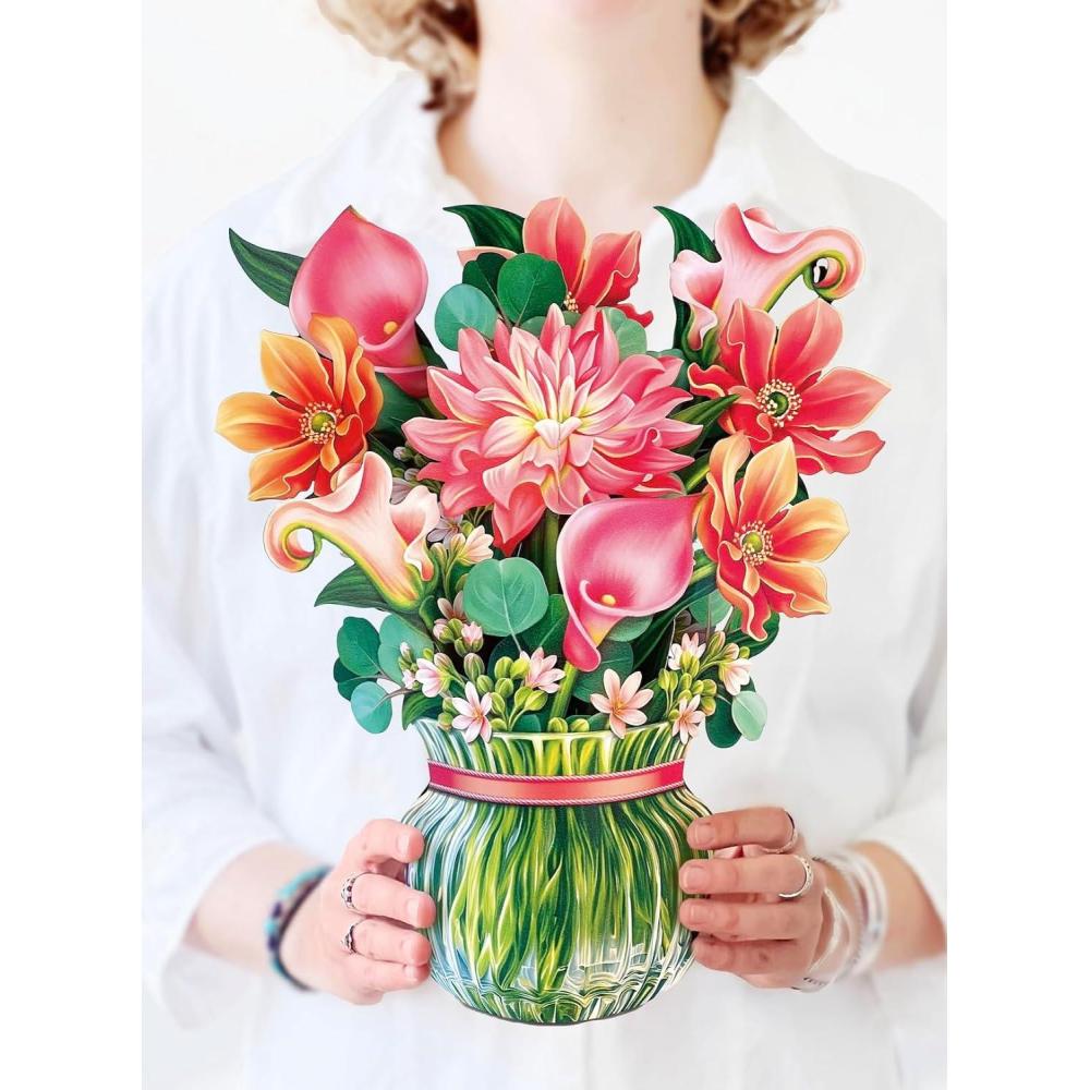 imageFreshcut Paper Pop Up Cards Orchid Oasis 12 Inch Life Sized Forever Flower Bouquet 3D Popup Greeting Card Birthday Cards Get Well Gifts Blank Notecard ampamp EnvelopeDear Dahlia