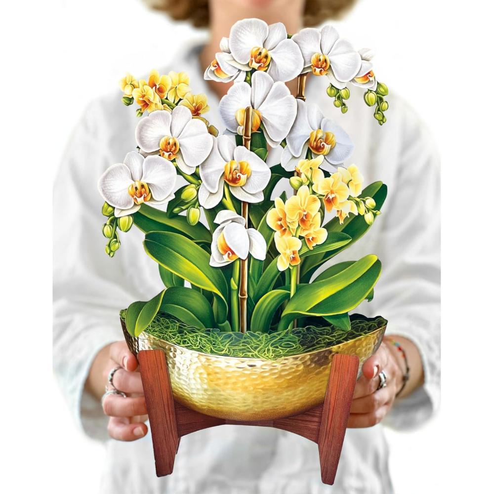 imageFreshcut Paper Pop Up Cards Serenity Orchid 12 Inch Life Sized Forever Flower Bouquet 3D Popup Greeting Card Birthday Cards Get Well Gifts Blank Notecard ampamp EnvelopeSerenity Orchid