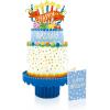 Freshcut Paper Pop Up Cards, Adventure Awaits, 12 Inch Life Sized 3D Popup Greeting Card, Birthday Cards, Graduation Card, Travel Themed Retirement, Baby Shower, Blank Notecard & Envelope(Confetti Birthday Cake)