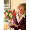 Freshcut Paper Pop Up Cards, Blue Poinsettia, 10 Inch Life Sized Forever Flower Bouquet 3D Popup Greeting Cards, Christmas Card, Hanukkah Card, Blank Notecard & Envelope(Winter Joy)