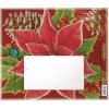 Freshcut Paper Pop Up Cards, Blue Poinsettia, 10 Inch Life Sized Forever Flower Bouquet 3D Popup Greeting Cards, Christmas Card, Hanukkah Card, Blank Notecard & Envelope(Birch Poinsettia)