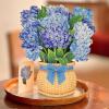 Freshcut Paper Pop Up Cards, Butterflies & Buttercups, 12 Inch Life Sized Forever Flower Bouquet 3D Popup Greeting Card, Birthday Cards, Thank You Card, Blank Notecard & Envelope(Nantucket Hydrangeas)