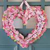 Freshcut Paper Pop Up Cards, Cherry Blossom Heart Paper Wreath, 15 Inch Life Sized Forever Flower Wreath 3D Popup Greeting Cards, Birthday Card, Valentine’s Day Card, Blank Notecard & Envelope(Cherry Blossom Wreath)