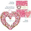 Freshcut Paper Pop Up Cards, Cherry Blossom Heart Paper Wreath, 15 Inch Life Sized Forever Flower Wreath 3D Popup Greeting Cards, Birthday Card, Valentine’s Day Card, Blank Notecard & Envelope(Cherry Blossom Wreath)