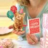 Freshcut Paper Pop Up Cards, Mini Birthday Puppy & Kitten, 6 Inch Mini Sized 3D Pet Gifts, Popup Greeting Card, Birthday Card, Paper Cat & Dog Cards, Blank Notecard & Envelope(Mini Birthday Puppy & Kitten Set of 2)