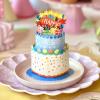Freshcut Paper Pop Up Cards, Mini Birthday Puppy & Kitten, 6 Inch Mini Sized 3D Pet Gifts, Popup Greeting Card, Birthday Card, Paper Cat & Dog Cards, Blank Notecard & Envelope(Mini Confetti Birthday Cake)