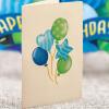 Freshcut Paper Pop Up Cards, Mini Birthday Puppy & Kitten, 6 Inch Mini Sized 3D Pet Gifts, Popup Greeting Card, Birthday Card, Paper Cat & Dog Cards, Blank Notecard & Envelope(Mini Blue Birthday Balloons)