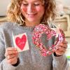 Freshcut Paper Pop Up Cards, Mini Cherry Blossom Heart Wreath, 6 Inch Mini Sized Forever Flower Bouquet 3D Popup Greeting Cards, Birthday Cards, Valentine’s Day Card, Blank Notecard & Envelope