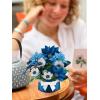 Freshcut Paper Pop Up Cards, Mini Christmas Puppy & Kitten, 6 Inch Mini Sized 3D Pet Gifts, Popup Greeting Card, Christmas Card, Paper Cat & Dog Cards, Blank Notecard & Envelope(Mini Blue Poinsettia)