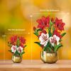 Freshcut Paper Pop Up Cards, Mini Christmas Puppy & Kitten, 6 Inch Mini Sized 3D Pet Gifts, Popup Greeting Card, Christmas Card, Paper Cat & Dog Cards, Blank Notecard & Envelope(Mini Scarlet Amaryllis)