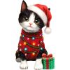 Freshcut Paper Pop Up Cards, Mini Christmas Puppy & Kitten, 6 Inch Mini Sized 3D Pet Gifts, Popup Greeting Card, Christmas Card, Paper Cat & Dog Cards, Blank Notecard & Envelope(Mini Christmas Kitten)