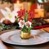 Freshcut Paper Pop Up Cards, Mini Christmas Puppy & Kitten, 6 Inch Mini Sized 3D Pet Gifts, Popup Greeting Card, Christmas Card, Paper Cat & Dog Cards, Blank Notecard & Envelope(Mini Scarlet Amaryllis)