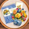 Freshcut Paper Pop Up Cards, Mini English Daffodils, 6 Inch Mini Sized Forever Flower Bouquet 3D Popup Greeting Cards, Birthday Cards, Get Well Gifts, Blank Notecard & Envelope(Sorbet Roses)