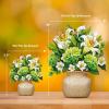 Freshcut Paper Pop Up Cards, Mini English Daffodils, 6 Inch Mini Sized Forever Flower Bouquet 3D Popup Greeting Cards, Birthday Cards, Get Well Gifts, Blank Notecard & Envelope(Ivory & Sage)