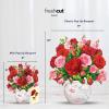Freshcut Paper Pop Up Cards, Mini Heart Balloons, 6 Inch Mini Sized 3D Popup Greeting Cards, Valentine’s Day, Anniversary Card, Blank Notecard & Envelope(Blooming Roses)