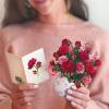 Freshcut Paper Pop Up Cards, Mini Heart Balloons, 6 Inch Mini Sized 3D Popup Greeting Cards, Valentine’s Day, Anniversary Card, Blank Notecard & Envelope(Blooming Roses)