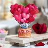Freshcut Paper Pop Up Cards, Mini Heart Balloons, 6 Inch Mini Sized 3D Popup Greeting Cards, Valentine’s Day, Anniversary Card, Blank Notecard & Envelope(Heart Balloons)