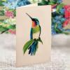 Freshcut Paper Pop Up Cards, Mini Hummingbird Oasis, 6 Inch Mini Sized Forever Flower Bouquet 3D Popup Greeting Card, Birthday Cards, Thank You Card, Blank Notecard & Envelope