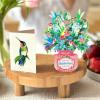 Freshcut Paper Pop Up Cards, Mini Hummingbird Oasis (Set of 2), 6 Inch Mini Sized Forever Flower Bouquet 3D Popup Greeting Card, Birthday Cards, Anniversary Card, Blank Notecard & Envelope