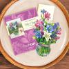Freshcut Paper Pop Up Cards, Mini Lavender & Butterflies, 6 Inch Mini Sized Forever Flower Bouquet 3D Popup Greeting Card, Birthday Cards, Thank You Card, Teacher Gifts, Blank Notecard & Envelope(Lilies & Lupines)