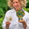 Freshcut Paper Pop Up Cards, Mini Nantucket Hydrangeas, 6 Inch Mini Sized Forever Flower Bouquet 3D Popup Greeting Cards, Birthday Cards, Thank You Card, Blank Notecard & Envelope(Mini Butterflies & Buttercups Set of 2)