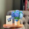 Freshcut Paper Pop Up Cards, Mini Nantucket Hydrangeas, 6 Inch Mini Sized Forever Flower Bouquet 3D Popup Greeting Cards, Birthday Cards, Thank You Card, Blank Notecard & Envelope(Nantucket Hydrangeas)