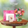 Freshcut Paper Pop Up Cards, Mini Orchid Oasis, 6 Inch Mini Sized Forever Flower Bouquet 3D Popup Greeting Cards, Birthday Card, Get Well Gifts, Blank Notecard & Envelope(Dear Dahlia)