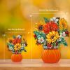 Freshcut Paper Pop Up Cards, Mini Sunflowers, 6 Inch Mini Sized Forever Flower Bouquet 3D Popup Greeting Cards, Birthday Cards, Get Well Gifts, Blank Notecard & Envelope(Pumpkin Harvest)