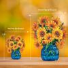 Freshcut Paper Pop Up Cards, Mini Sunflowers, 6 Inch Mini Sized Forever Flower Bouquet 3D Popup Greeting Cards, Birthday Cards, Get Well Gifts, Blank Notecard & Envelope(Sunflowers)