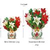Freshcut Paper Pop Up Cards, Mini Winter Joy, 6 inch Mini Sized Paper Flower Bouquet 3D Popup Greeting Cards, Christmas Card, Holiday Card, Blank Notecards & Envelopes, Pack of 5(5pk Mini Winter Joy)