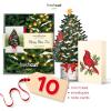 Freshcut Paper Pop Up Cards, Mini Winter Joy, 6 inch Mini Sized Paper Flower Bouquet 3D Popup Greeting Cards, Christmas Card, Holiday Card, Blank Notecards & Envelopes, Pack of 5(10pk Mini Tree)