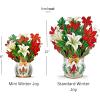 Freshcut Paper Pop Up Cards, Mini Winter Joy, 6 inch Mini Sized Paper Flower Bouquet 3D Popup Greeting Cards, Christmas Card, Holiday Card, Blank Notecards & Envelopes, Pack of 5(10pk Mini Winter Joy)