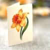Freshcut Paper Pop Up Cards, Serenity Orchid, 12 Inch Life Sized Forever Flower Bouquet 3D Popup Greeting Card, Birthday Cards, Get Well Gifts, Blank Notecard & Envelope(Daffodils)